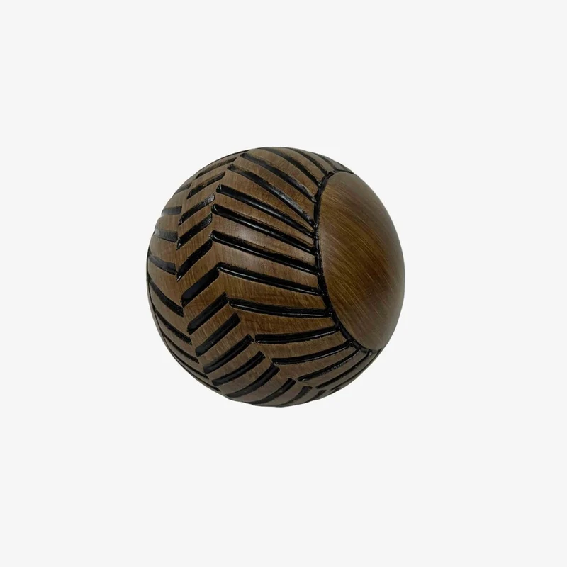 Boule d co en r sine effet bois sculpt Delhi