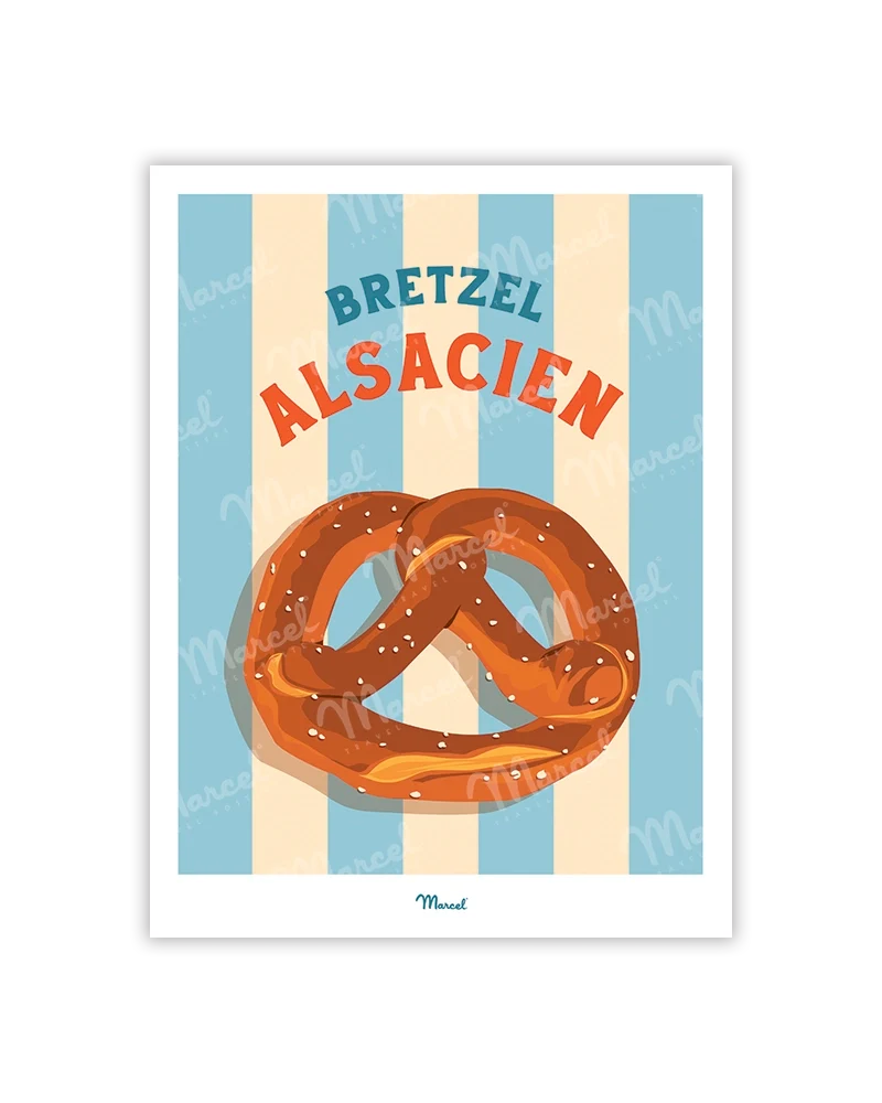 Carte postale Travel Color ALSACE "Bretzel"