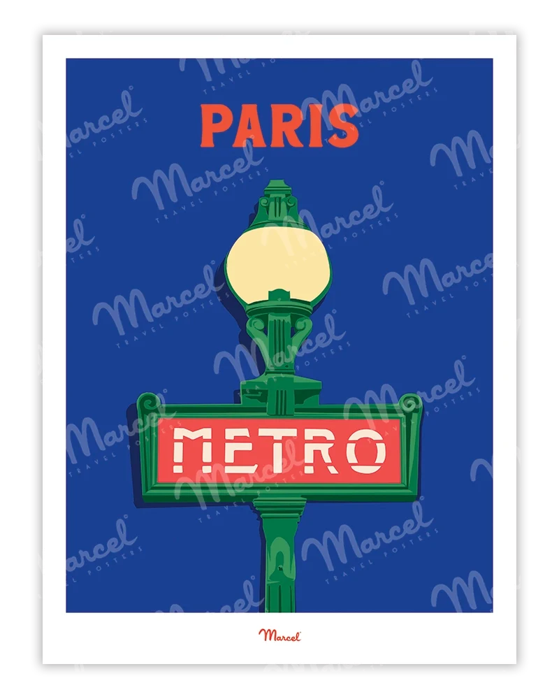Affiche Travel Color PARIS "Métro"