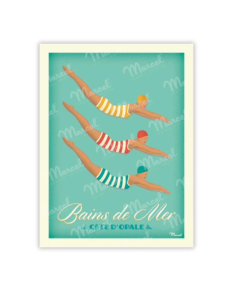 Carte Postale CÔTE DE GRANIT ROSE "Bain de Mer"