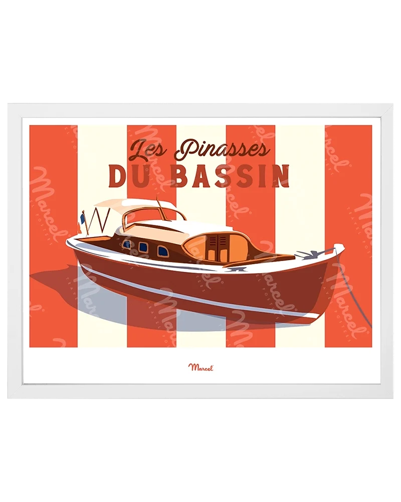 Affiche Travel Color BASSIN D'ARCACHON "Les Pinasses Rouges"