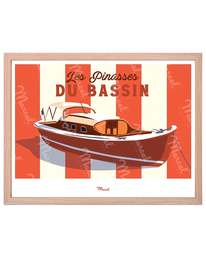 Affiche Travel Color BASSIN D'ARCACHON "Les Pinasses Rouges"