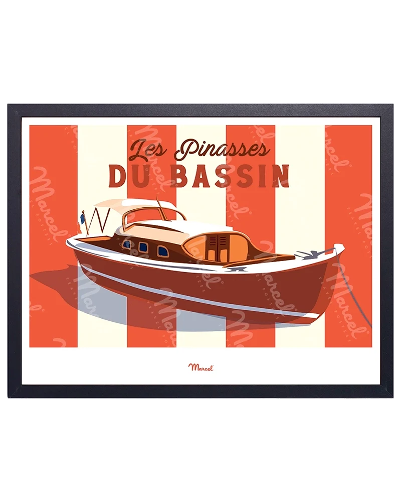 Affiche Travel Color BASSIN D'ARCACHON "Les Pinasses Rouges"