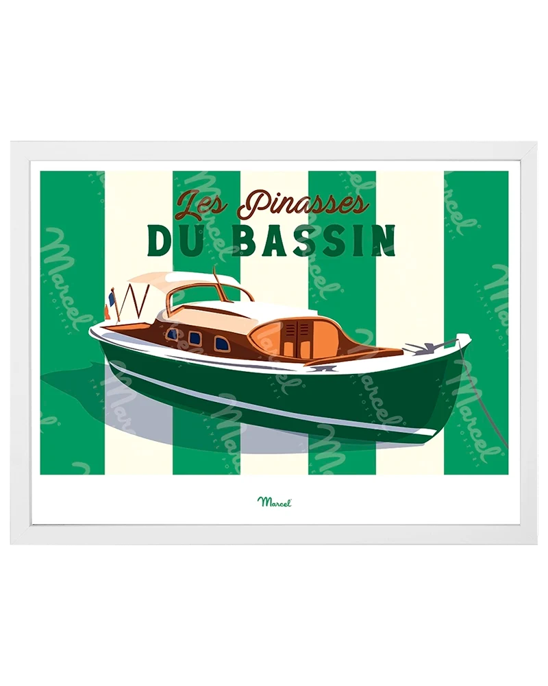 Affiche Travel Color BASSIN D'ARCACHON "Les Pinasses Vertes"