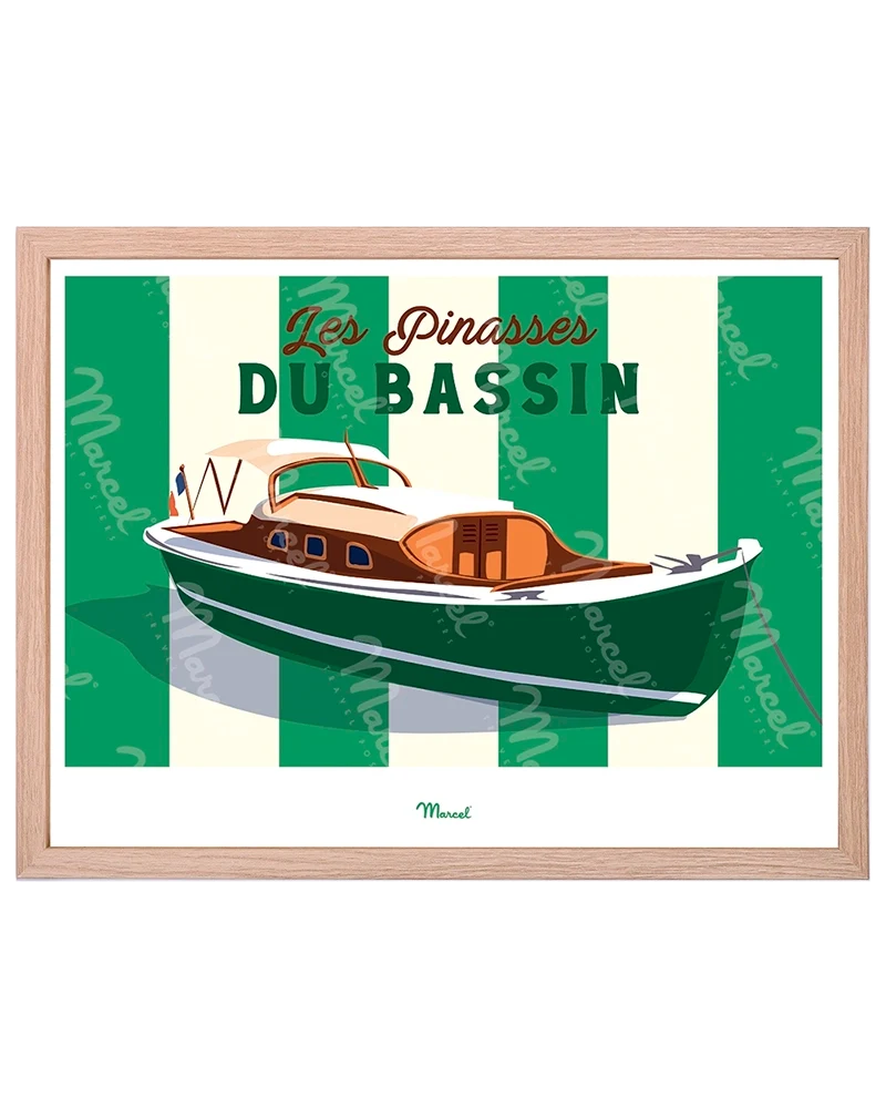 Affiche Travel Color BASSIN D'ARCACHON "Les Pinasses Vertes"