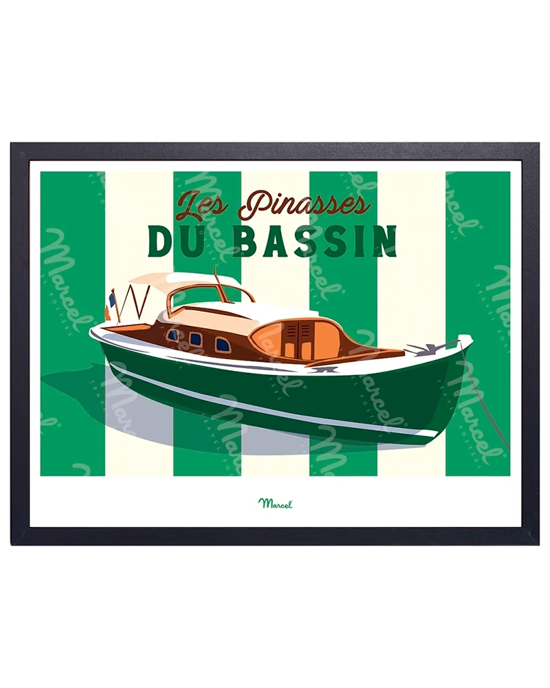 Affiche Travel Color BASSIN D'ARCACHON "Les Pinasses Vertes"