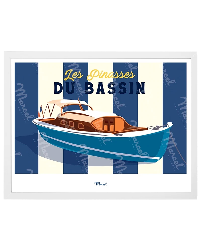 Affiche Travel Color BASSIN D'ARCACHON "Les Pinasses Bleues"