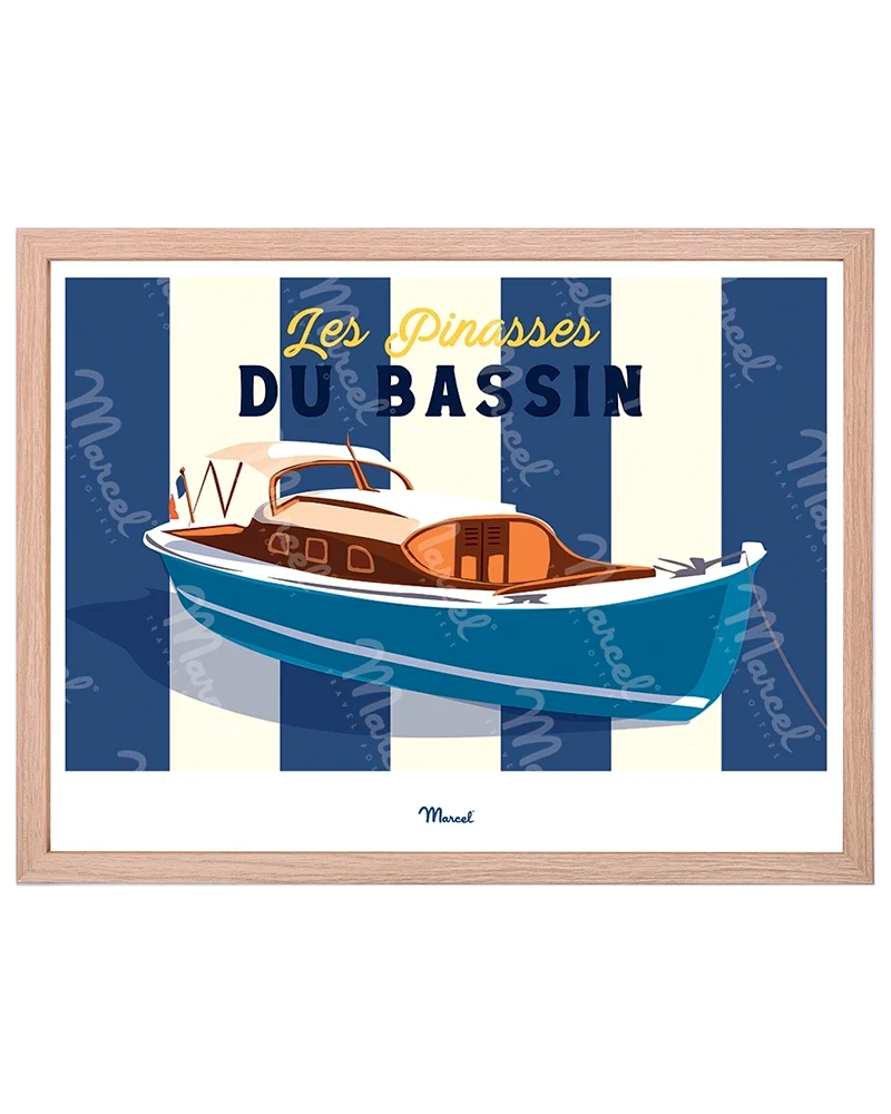 Affiche Travel Color BASSIN D'ARCACHON "Les Pinasses Bleues"