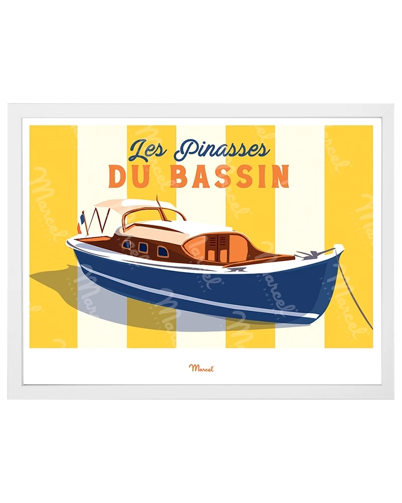 Affiche Travel Color BASSIN D'ARCACHON "Les Pinasses Jaunes"