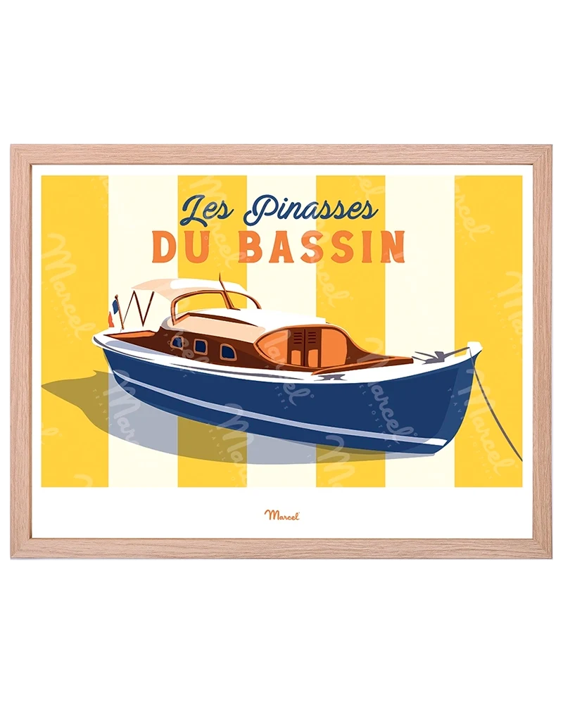 Affiche Travel Color BASSIN D'ARCACHON "Les Pinasses Jaunes"