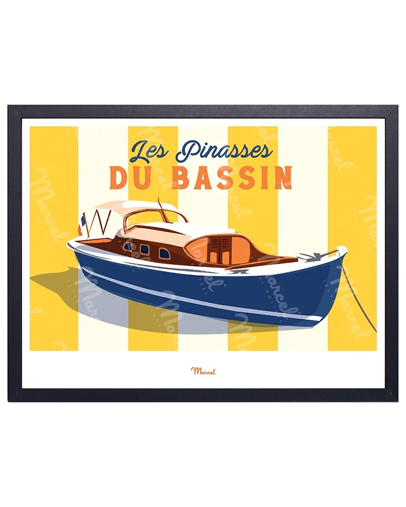 Affiche Travel Color BASSIN D'ARCACHON "Les Pinasses Jaunes"
