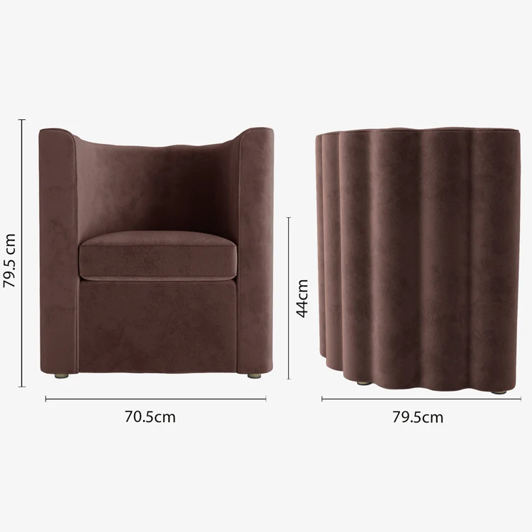 Fauteuil vintage en velours marron