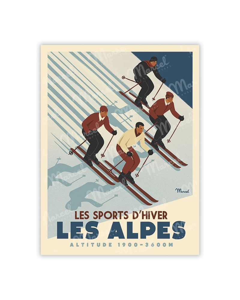 Carte Postale ALPES "Ski Altitude"
