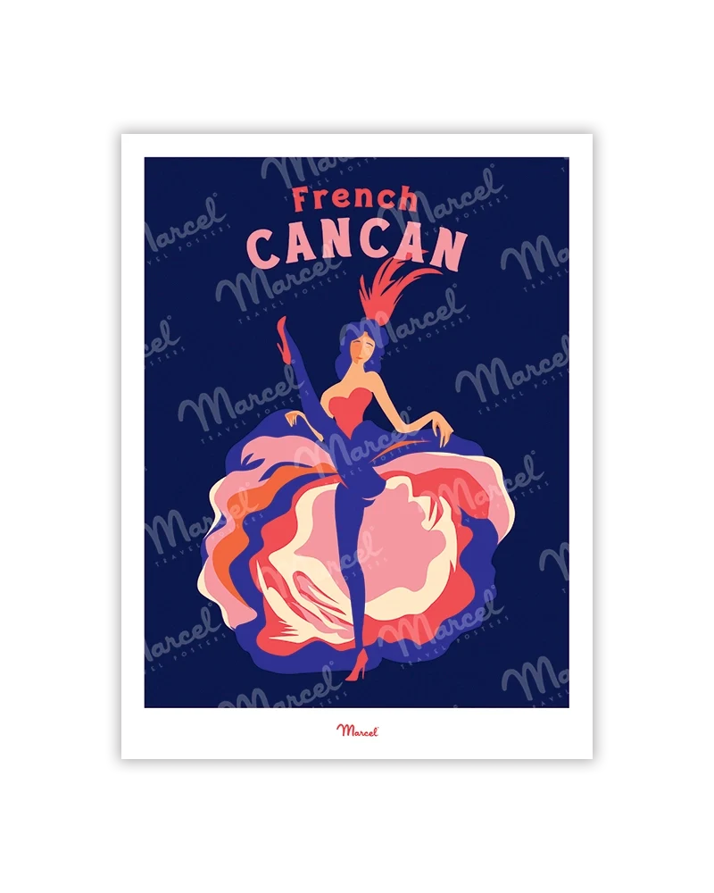 Carte postale Travel Color PARIS "French Cancan"