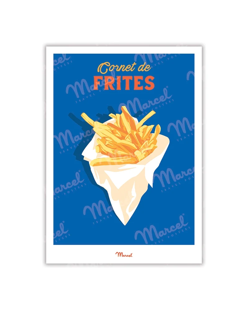 Carte postale Travel Color "Cornet de frites"