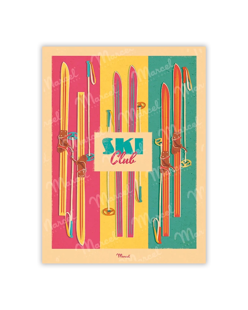 Carte Postale "Ski Pop"