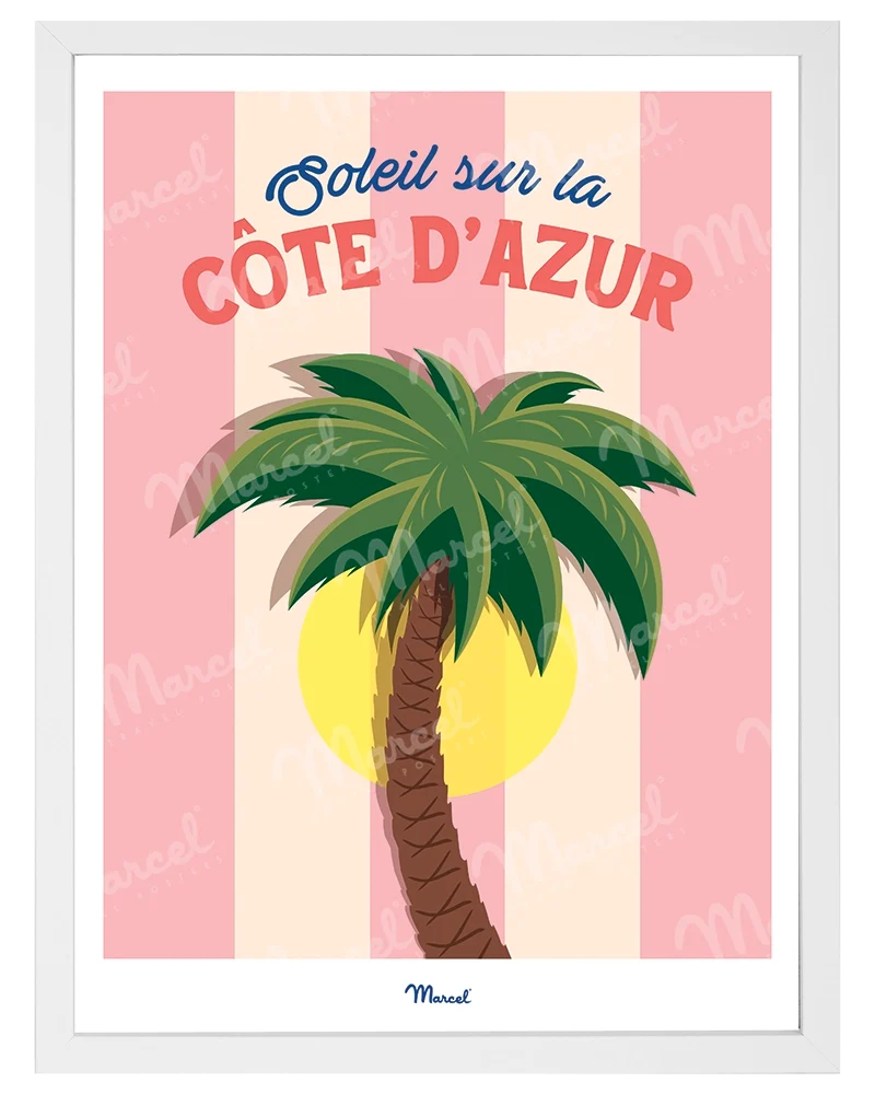Affiche Travel Color CÔTE D'AZUR "Palmier"