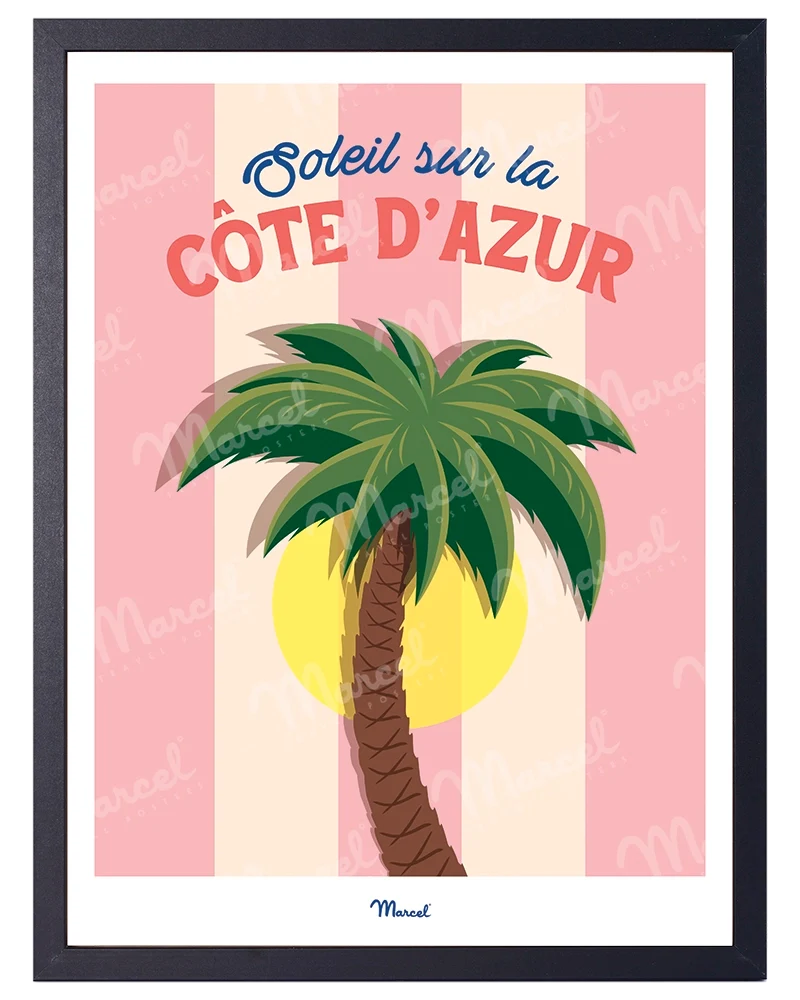 Affiche Travel Color CÔTE D'AZUR "Palmier"