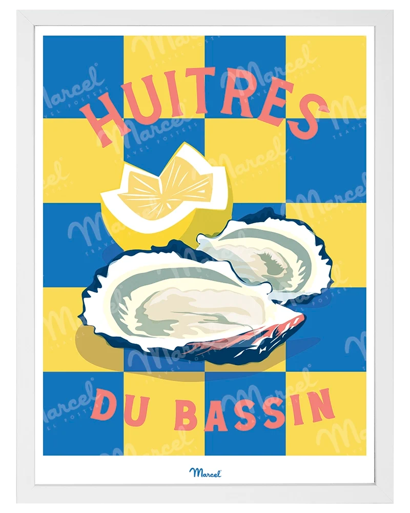 Affiche Travel Color ARCACHON "Huitres du Bassin"