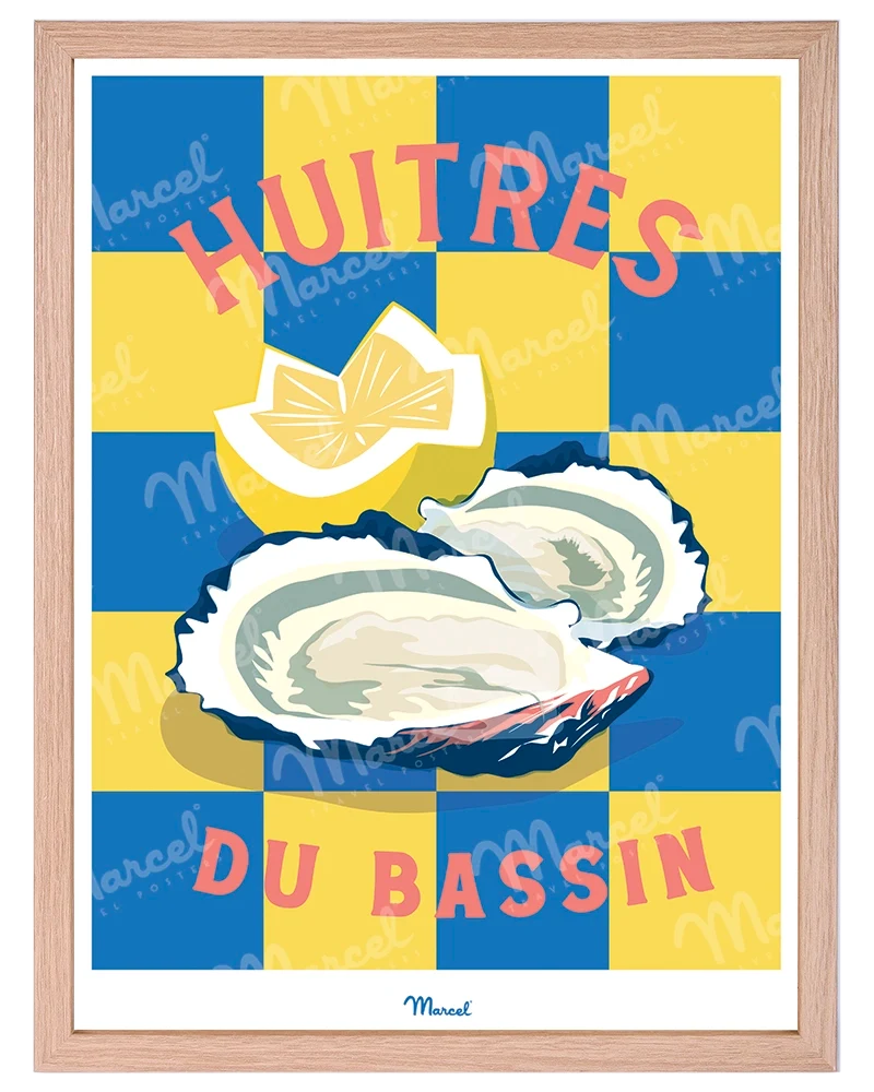 Affiche Travel Color ARCACHON "Huitres du Bassin"