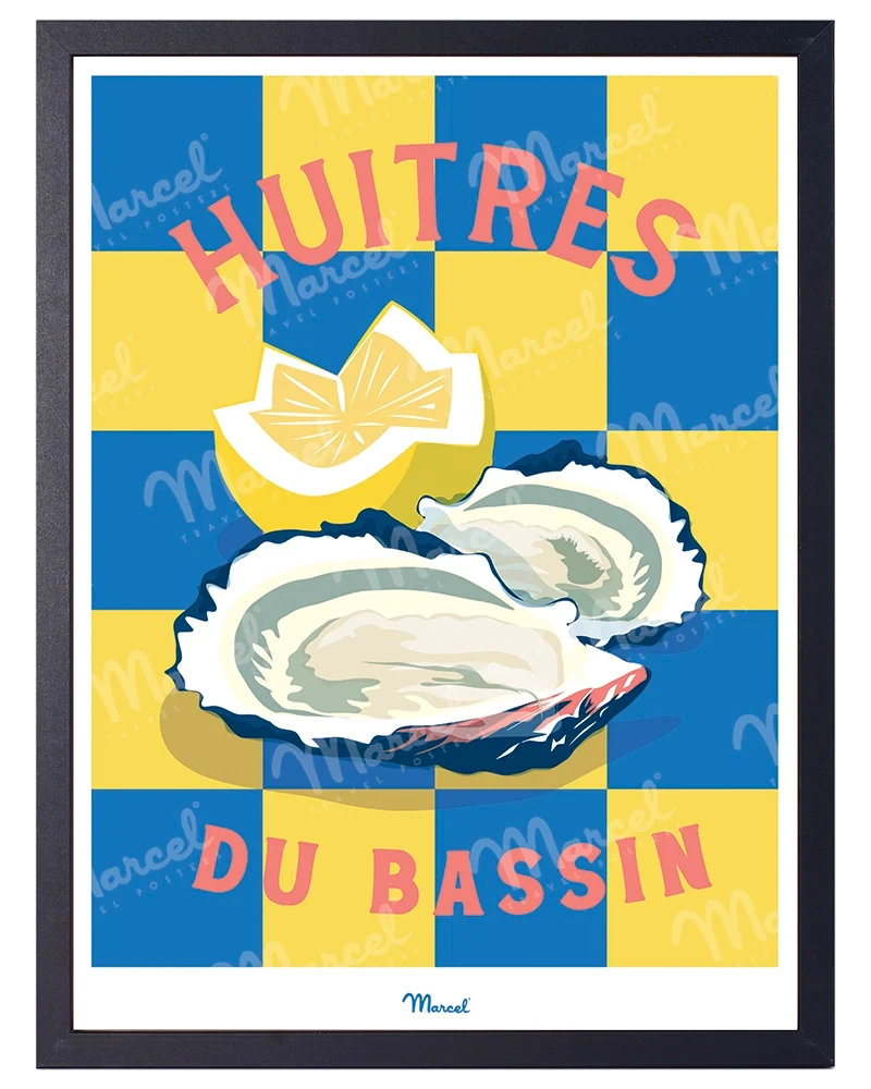Affiche Travel Color ARCACHON "Huitres du Bassin"