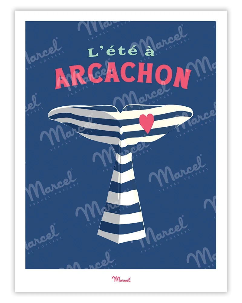 Affiche Travel Color ARCACHON "Baleine"