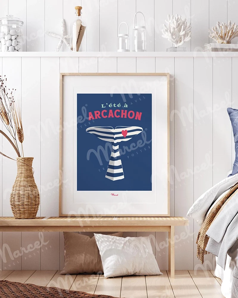 Affiche Travel Color ARCACHON "Baleine"