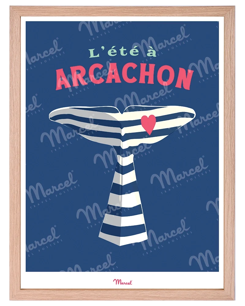 Affiche Travel Color ARCACHON "Baleine"