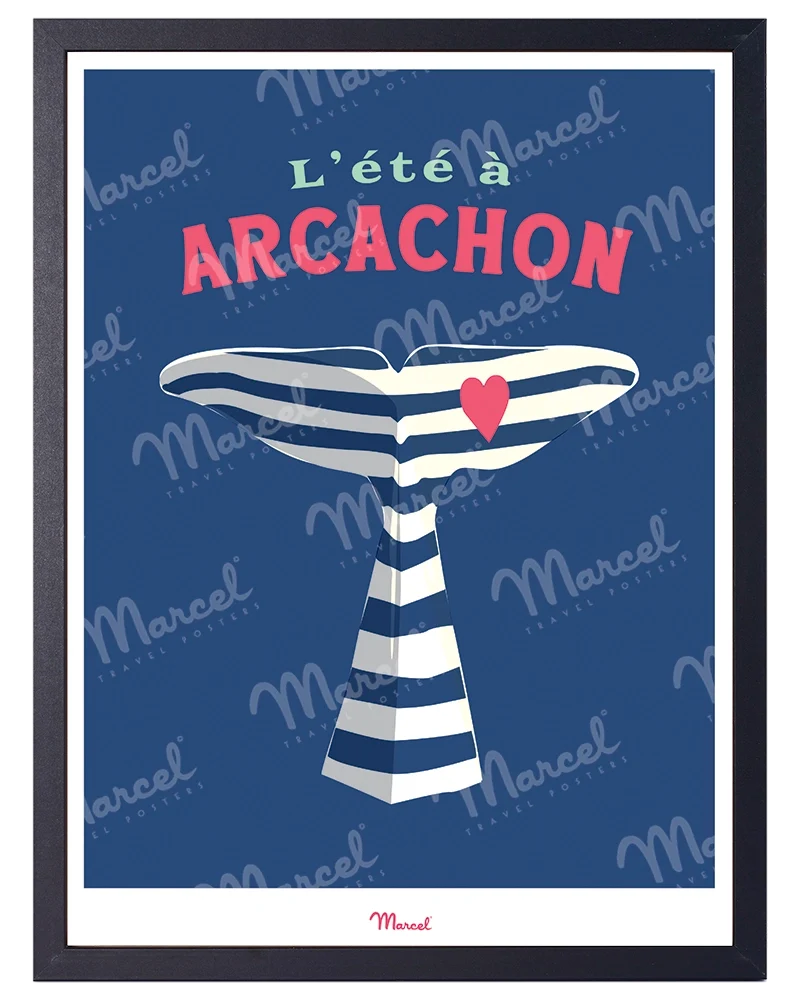 Affiche Travel Color ARCACHON "Baleine"