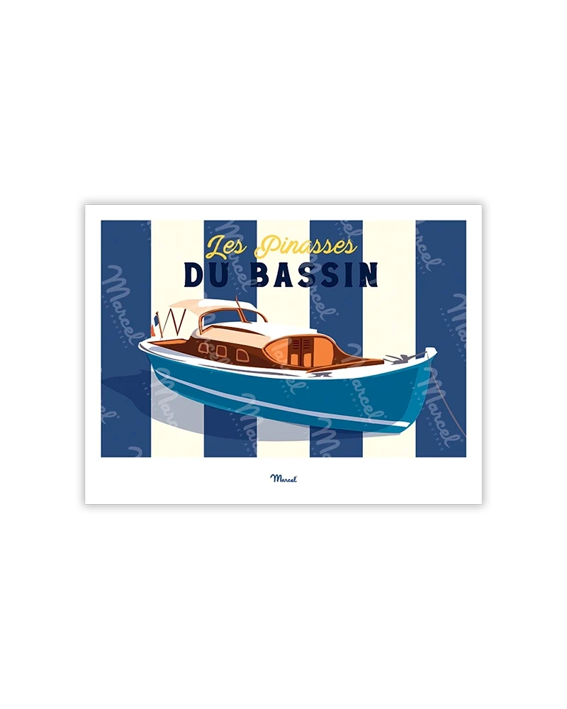 Carte postale Travel Color "les Pinasses bleues du Bassin"