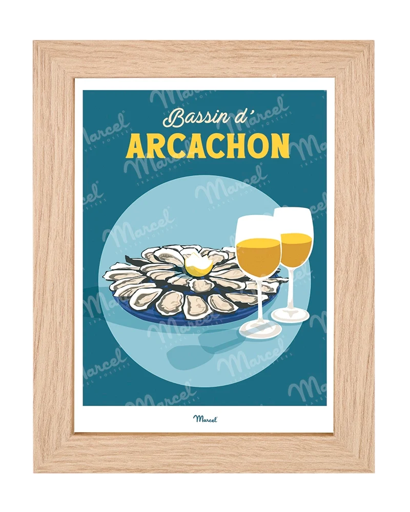 Carte postale Travel Color BASSIN D'ARCACHON "Huitres et vin blanc"