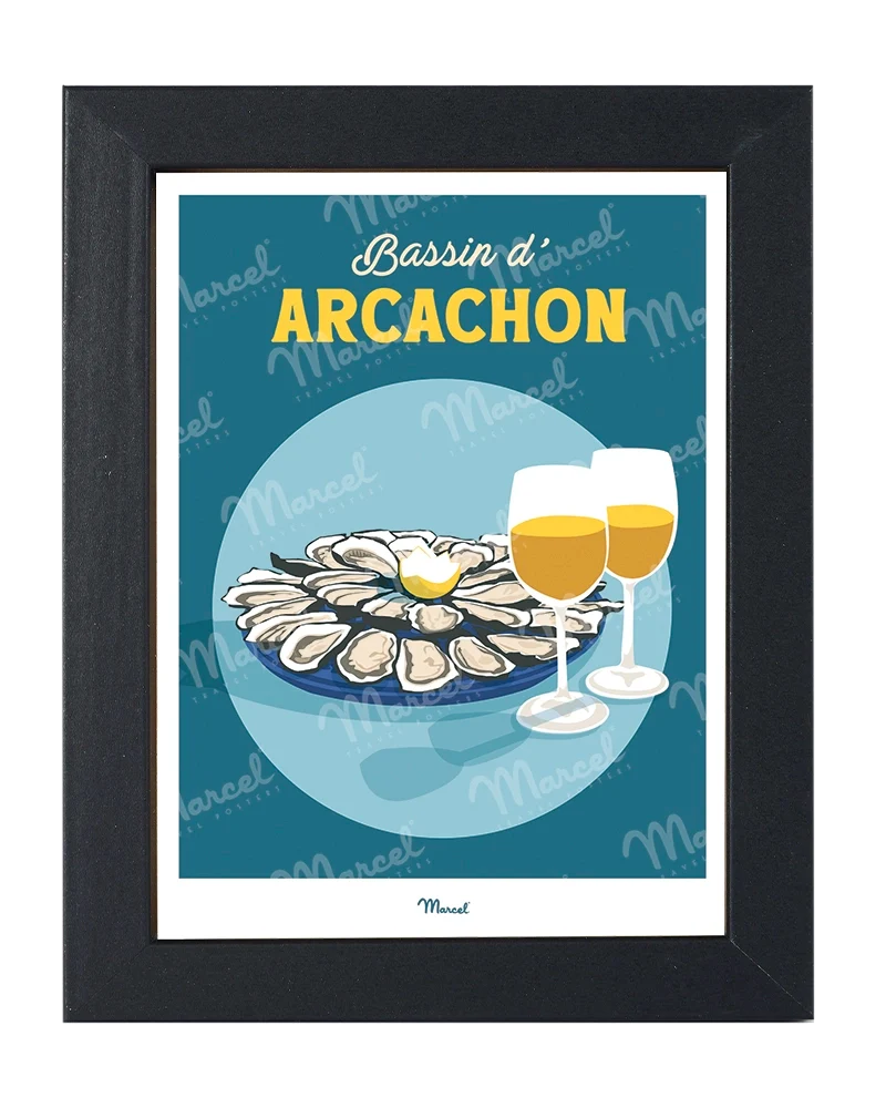 Carte postale Travel Color BASSIN D'ARCACHON "Huitres et vin blanc"