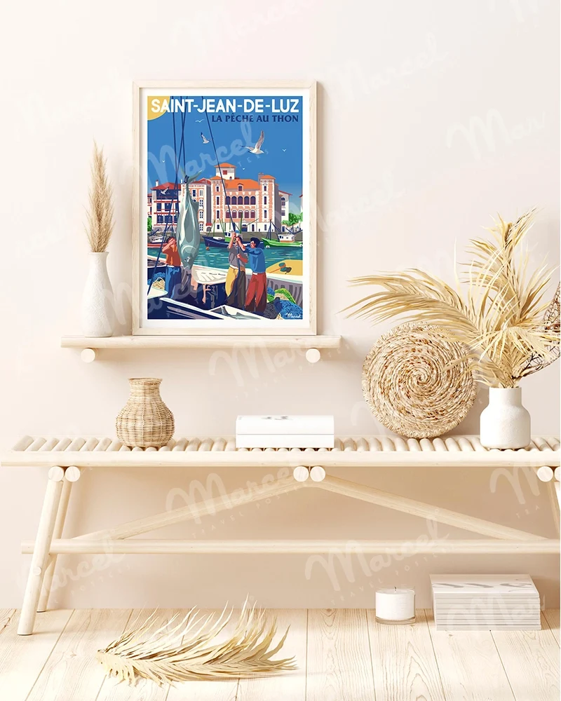 Affiche SAINT-JEAN-DE-LUZ "La pêche au thon"