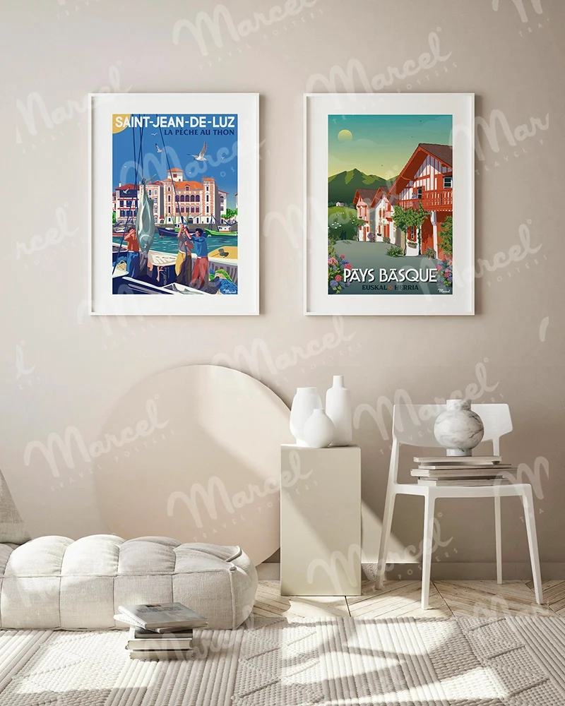 Affiche SAINT-JEAN-DE-LUZ "La pêche au thon"