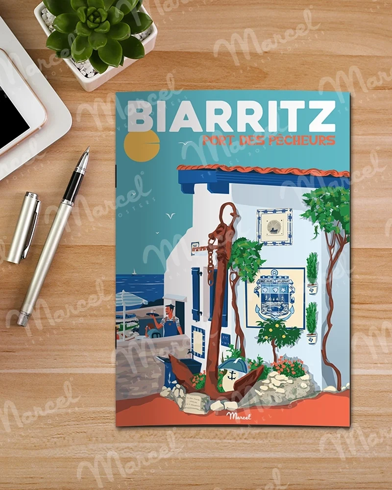 Carnet de Notes A5 48 pages BIARRITZ "Port des Pêcheurs"