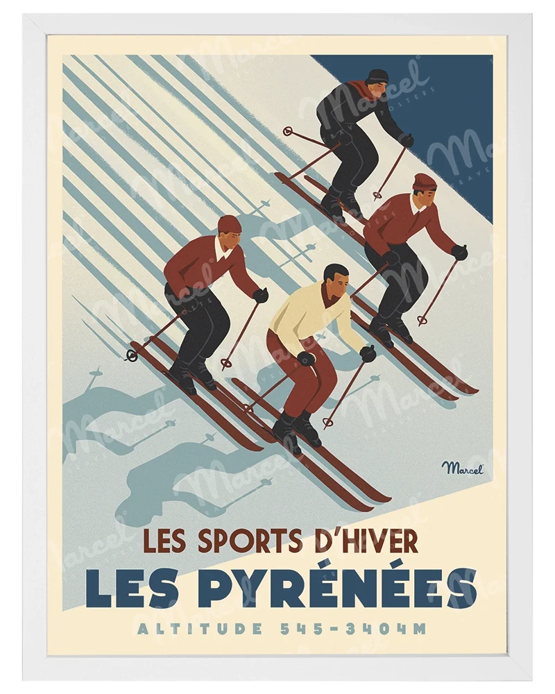 Affiche PYRÉNÉES "Ski Altitude"