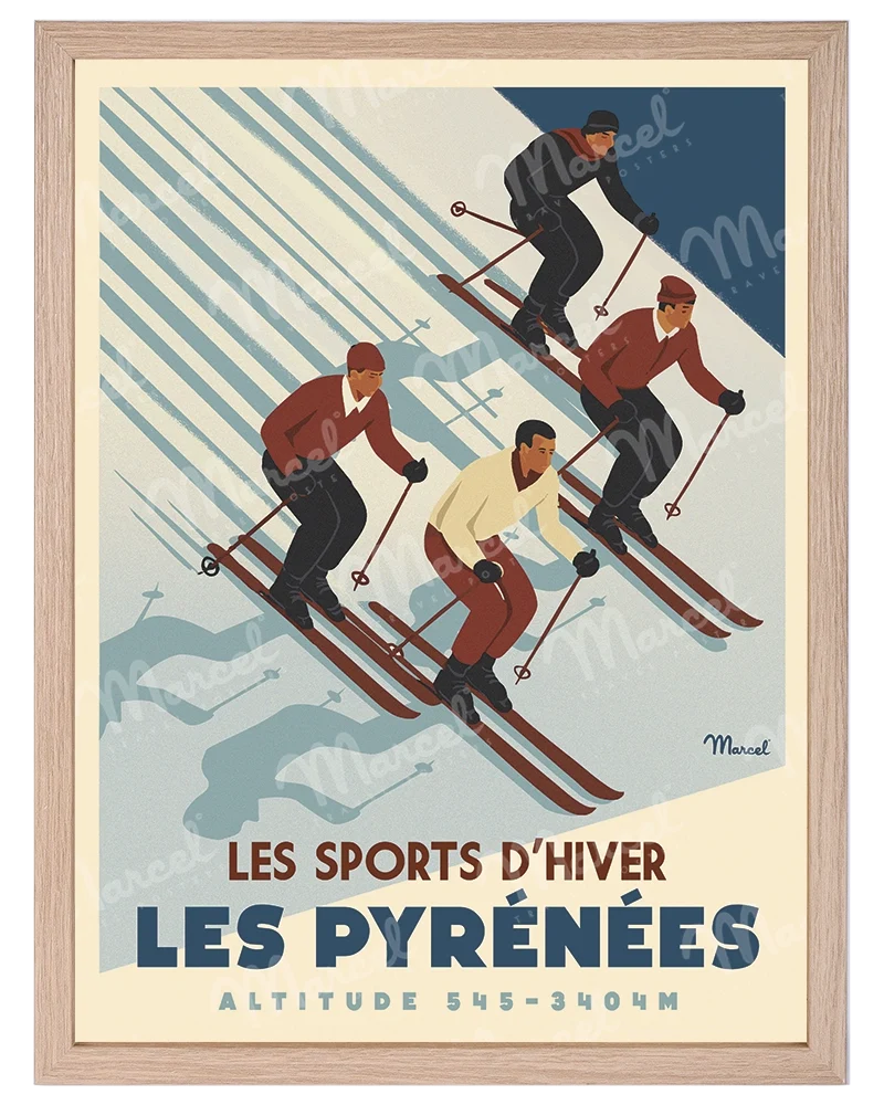 Affiche PYRÉNÉES "Ski Altitude"