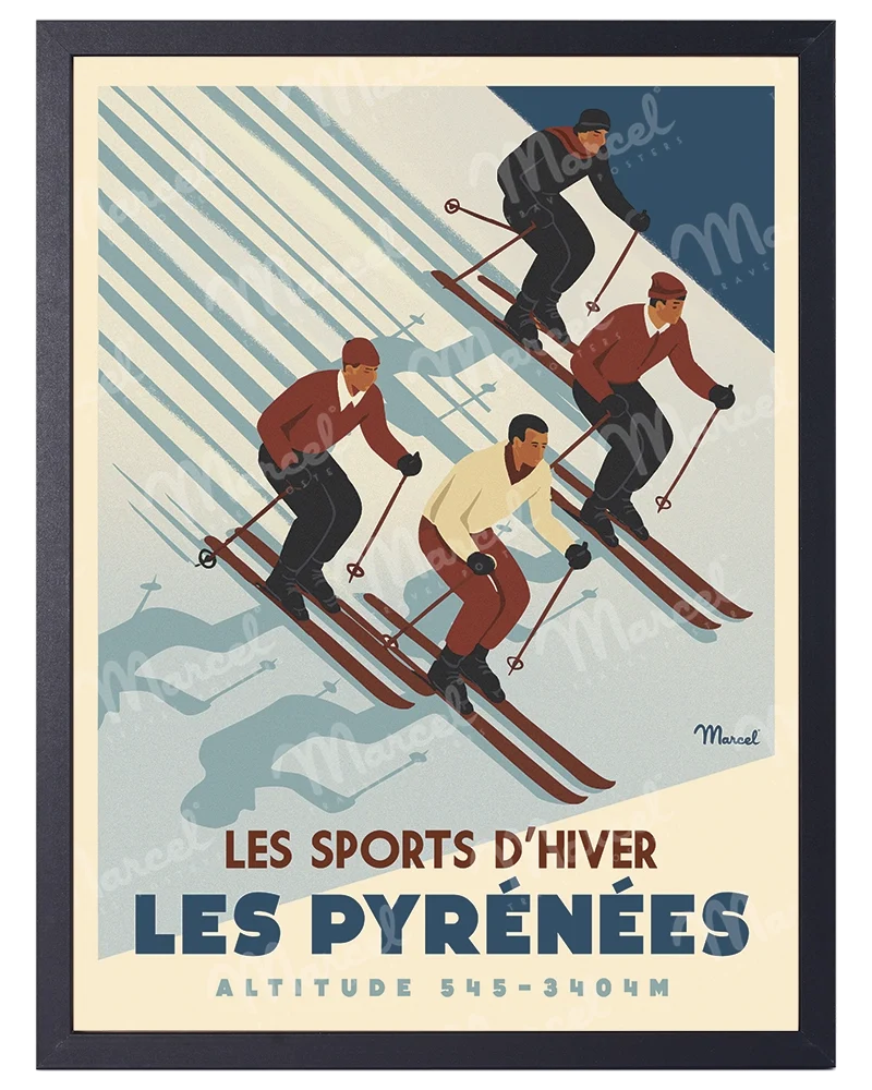 Affiche PYRÉNÉES "Ski Altitude"
