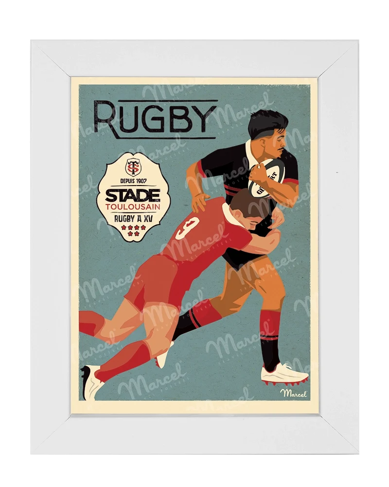 Carte Postale RUGBY Marcel x Stade Toulousain "Le Plaquage"