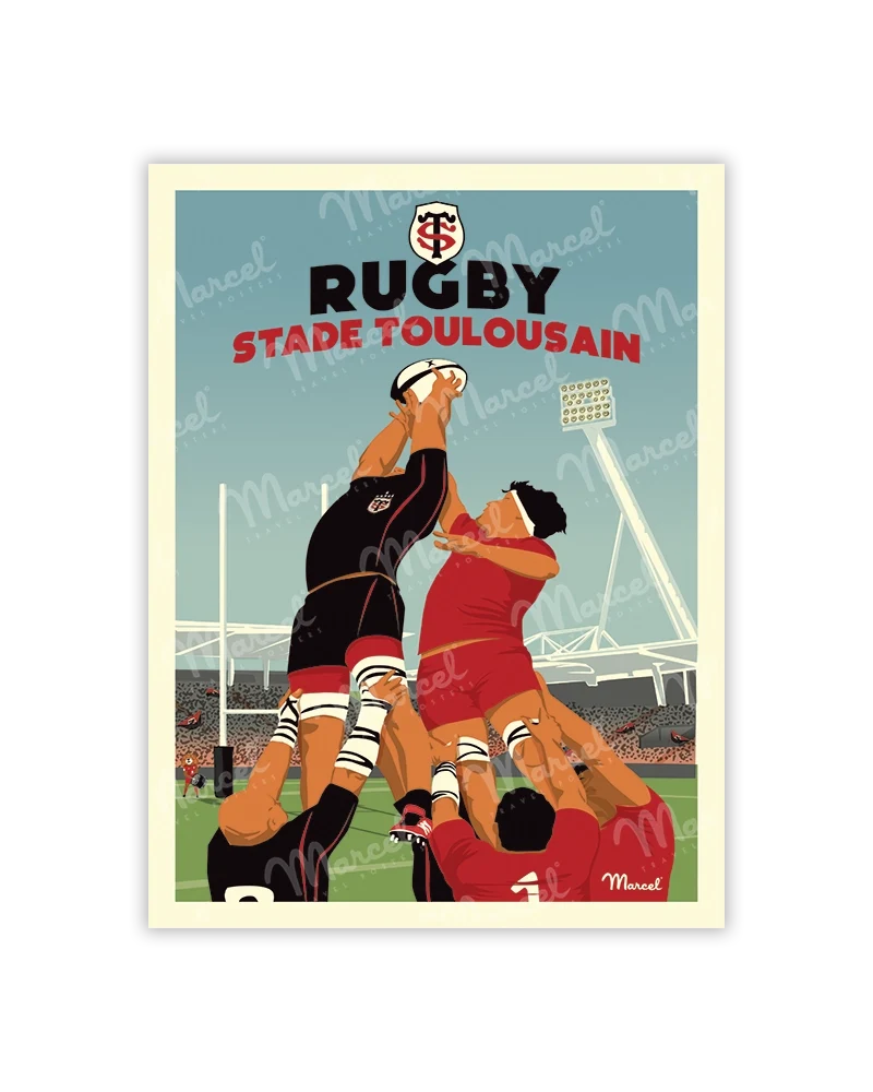 Carte Postale RUGBY Marcel x Stade Toulousain "La Touche"