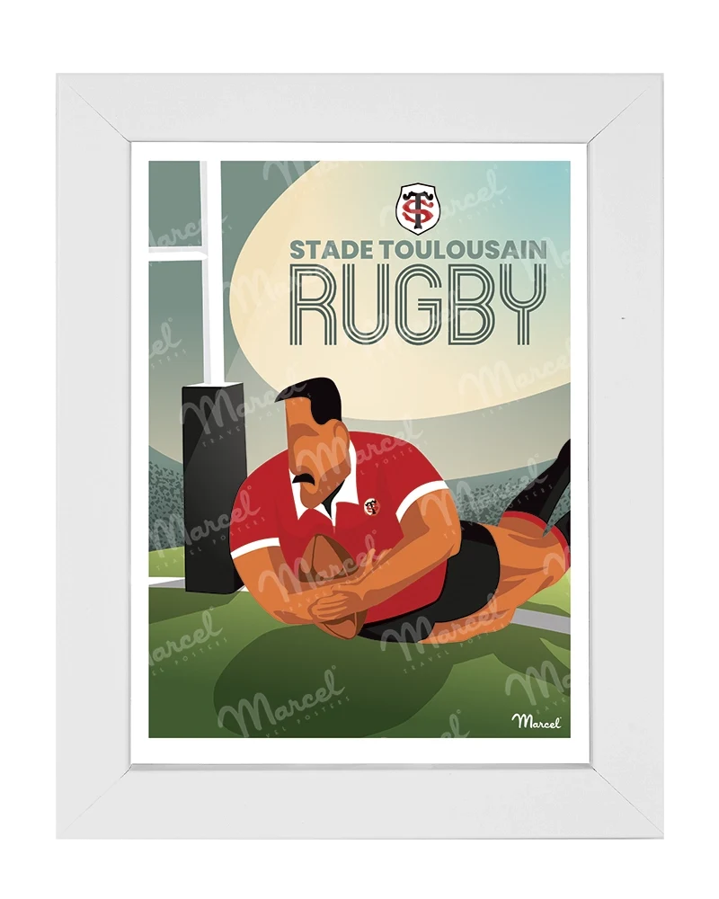 Carte Postale RUGBY Marcel x Stade Toulousain "L'essai"