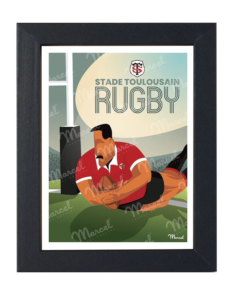 Carte Postale RUGBY Marcel x Stade Toulousain "L'essai"