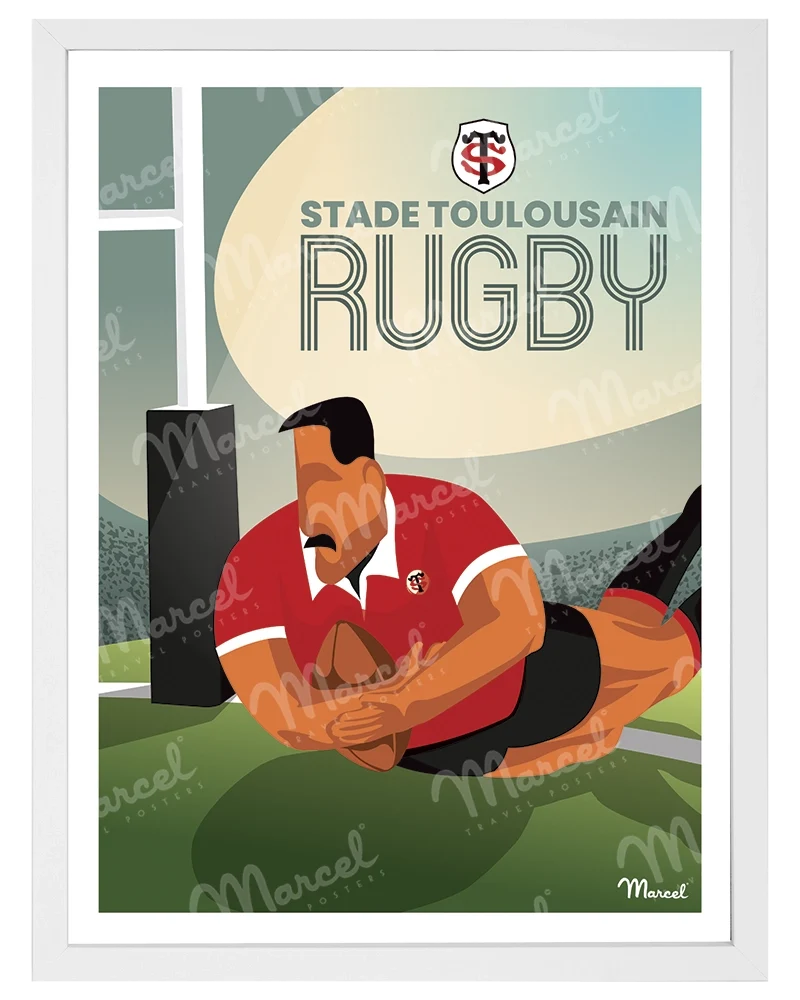 Affiche Officielle RUGBY Marcel x Stade Toulousain "L'essai"