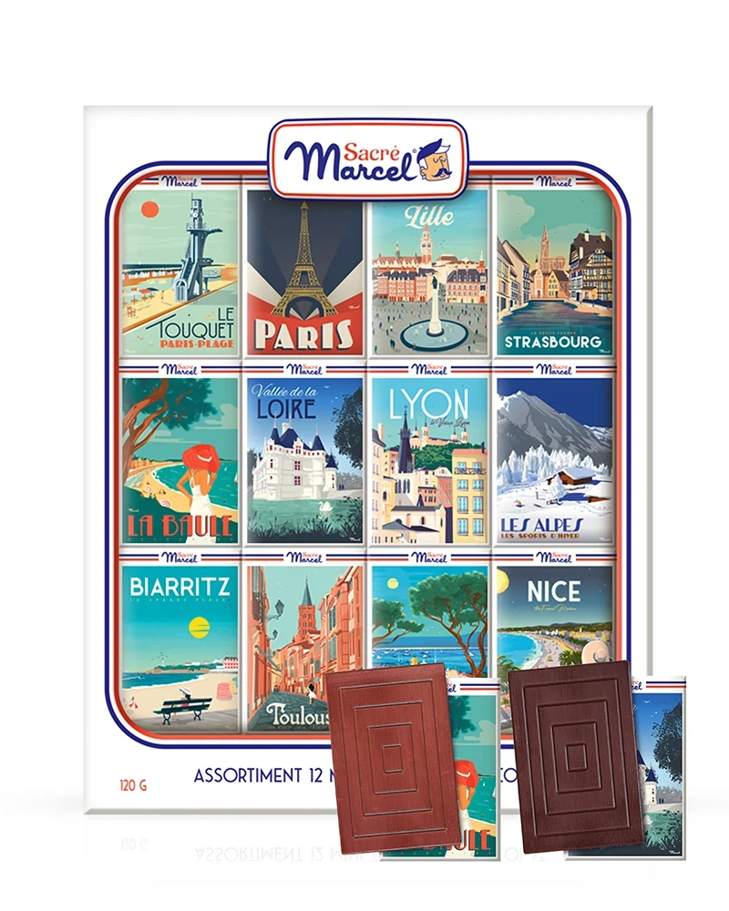 Etui carte de France | 12 mini-tablettes | Sacré Marcel