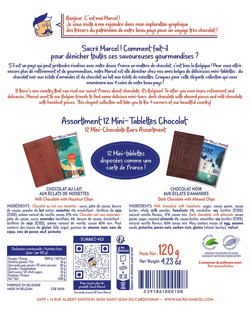 Etui carte de France | 12 mini-tablettes | Sacré Marcel