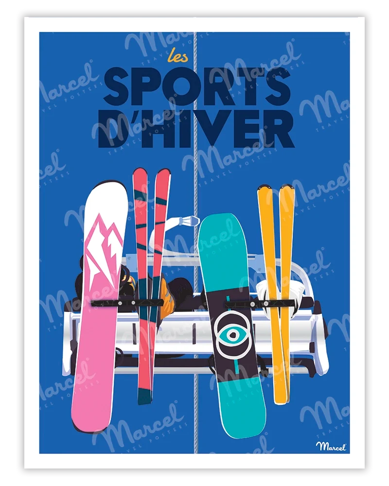 Affiche "Ski Colors Télésiège"