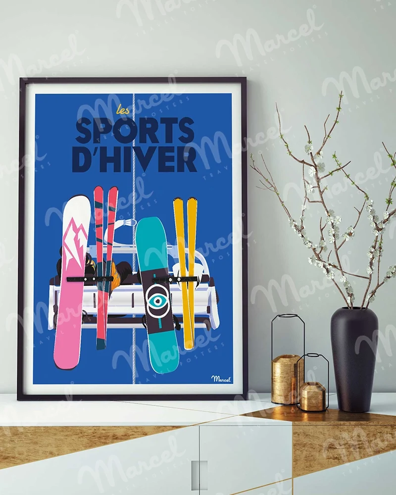 Affiche "Ski Colors Télésiège"