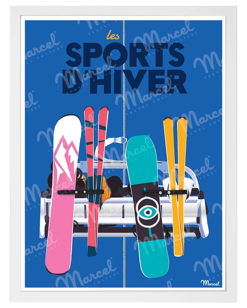 Affiche "Ski Colors Télésiège"