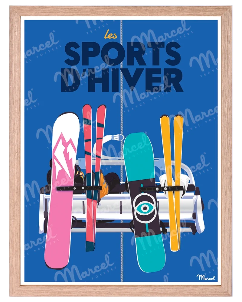 Affiche "Ski Colors Télésiège"