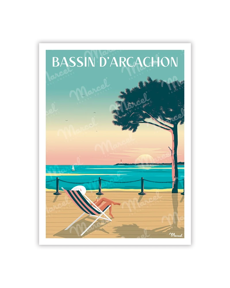 Carte Postale BASSIN D'ARCACHON "Bain de soleil"